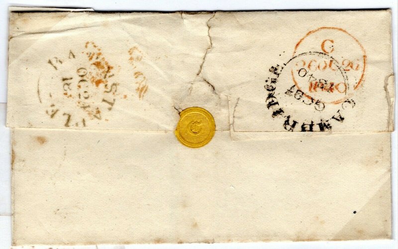 GB PENNY BLACK Cover Devon Barnstaple MX Cambridge CAIUS COLLEGE 1840 PE162