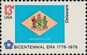 # 1633 MINT NEVER HINGED ( MNH ) STATE FLAG DELAWARE