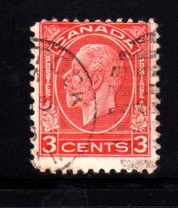 CANADA #197  3  CENT KING GEORGE V MEDALLION ISSUE   USED   a