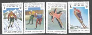 Maldive Islands Scott 613-616 MNH** 1975 Winter Olympic short set