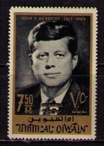 UMM AL QIWAIN Sc# 33 MNH FVF President John F. Kennedy