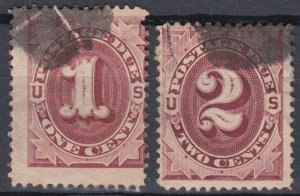 US 1879 Postage Due Used x3 1c+2c