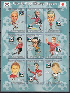 Kyrgyzstan, 2001 Russian Local. World Cup Soccer, IMPERF sheet of 9. ^