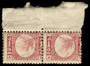 SG49, ½d rose PLATE 6, NH MINT. Cat £240+ MARGINAL PAIR. AS AT