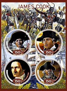 Stamps. Ships. James Cook 2020 year 1+1 sheets perforated Cabo Verde