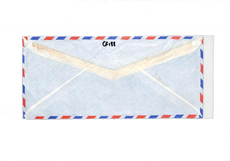 Thailand Cover RICE Air Mail 5b Hants COSTUMES 1972 CF188