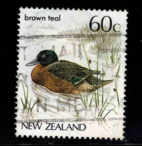 New Zealand Scott 831 Used Brown teal Bird Stamp