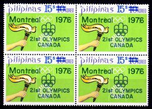 Philippines 1976 Sc#1297 MONTREAL OLYMPIC GAMES Block of 4 MNH