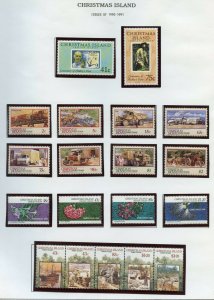 CHRISTMAS ISLAND SELECTION OF 1987//91  INCLUDES #274d & 274e  ISSUES  MINT NH-