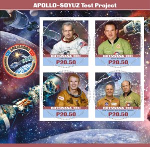 Stamps.Space,Apollo Soyuz 2021 year 1+1 sheets perf Botswana