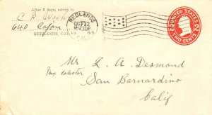 United States California Redlands, Cal. 1909 American Flag Type B14  Postal S...