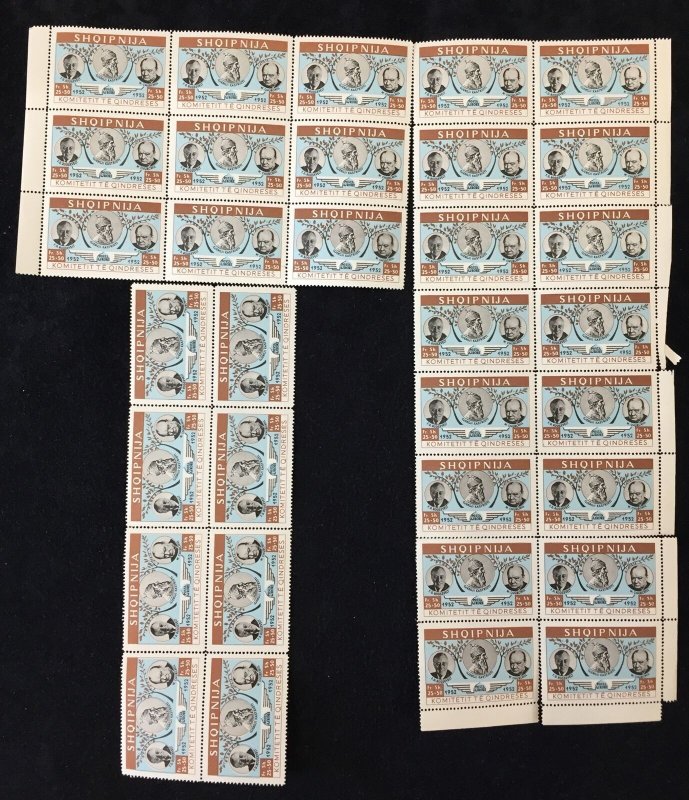 ALBANIA Shqipnija MNH Sheets Churchil Roosevelt (Apx 250+ Stamps) EP1113