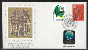 United Nations NY 368-370 1982 Definitives WFUNA Cachet FDC First Day Cover