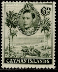 CAYMAN ISLANDS GVI SG122, 6d olive-green, M MINT. Cat £15.