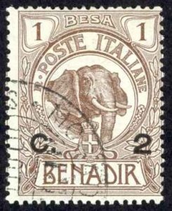 Somalia Sc# 10 Used 1906-1907 2c on 1b brown Elephant