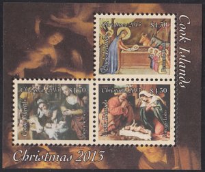 Cook Islands 2013 MNH Sc #1481 Sheet of 3 Paintings Christmas