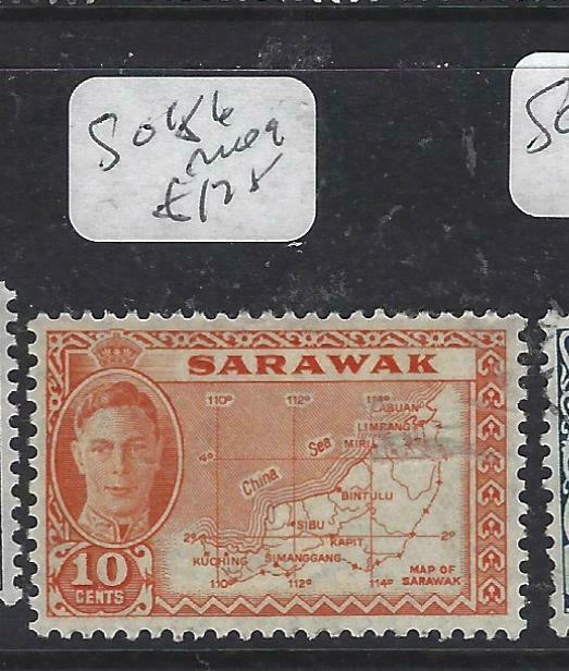 SARAWAK  (P2704B)  KGVI   10C MAP  SG 186   MOG