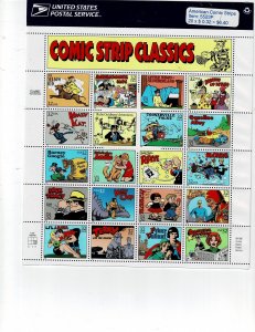 Comic Strip Classic 32c US Postage Sheet #3000 VF MNH