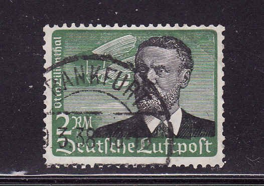 Germany-Scott #C55-used-2m grn & blk 1934 airmail-Otto Lilie