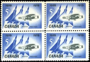 Canada Scott #383 MNH Block of 4 -Silver Dart & Delta Wing Planes