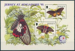 Jersey 1995 MNH Butterflies Stamps Birdwing Butterfly Singapore '95 2v M/S 