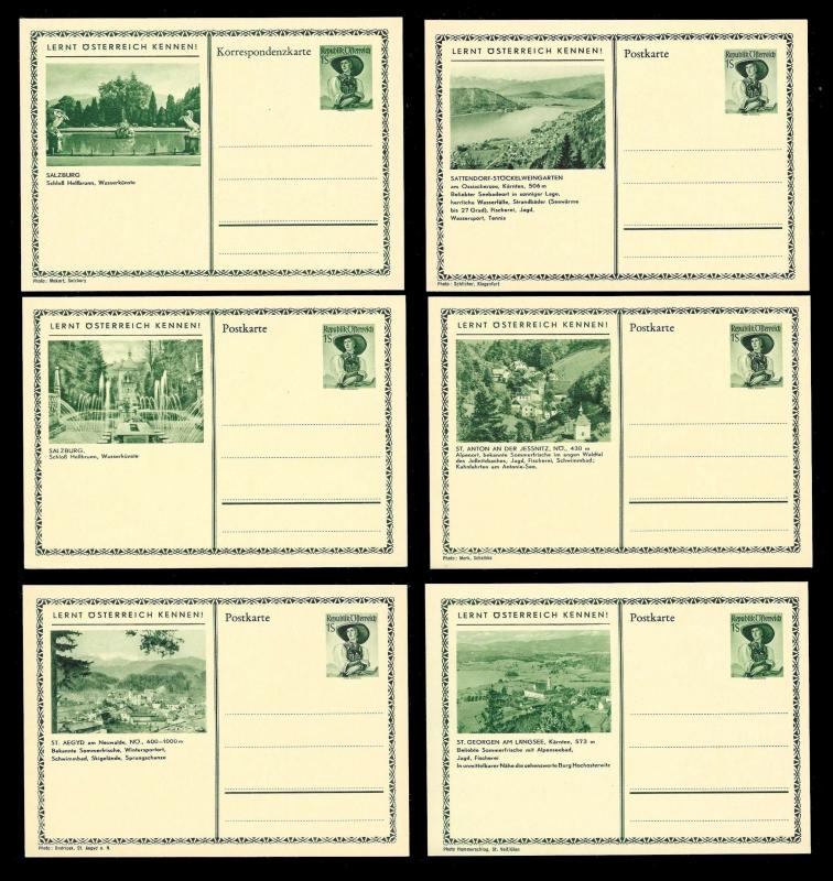 AUSTRIA (108) Scenery View Mixed Face Value Postal Cards c1950s ALL MINT UNUSED