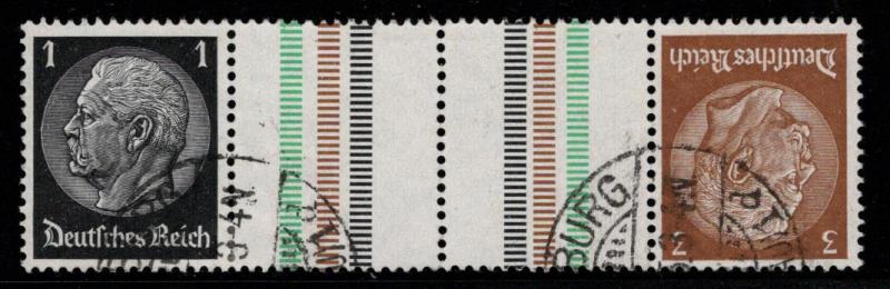 Germany Scott # 415, 416, 2 labels, used, tete beche, Mi# KZ20