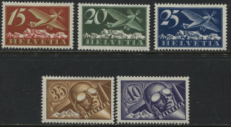 Switzerland 1923-25 Airmails 15 to 40 centimes mint o.g.