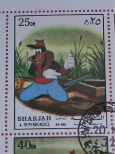 SHARJAH AIRMAIL STAMP: DISNEY CARTOON- GOFFERY DOG-CTO MNH SHEET -VERY RARE