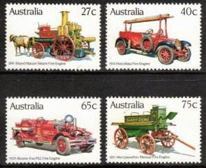 AUSTRALIA 1983 Historic Fire Trucks; Scott 857-60, SG 875-78; MNH