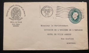 1936 Montreal Canada Health Department Official Cover Domestic Used