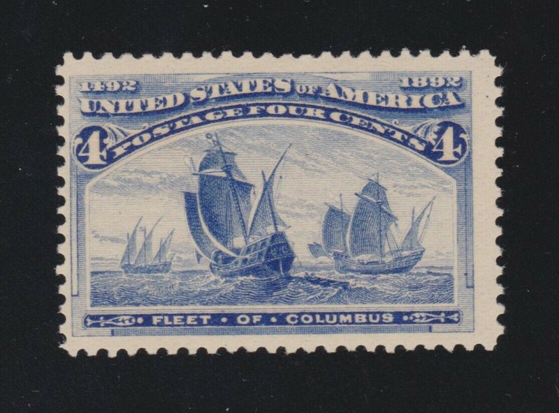 US 233 4c Columbian Exposition Mint F-VF OG NH w/ Weiss Certificate SCV $140