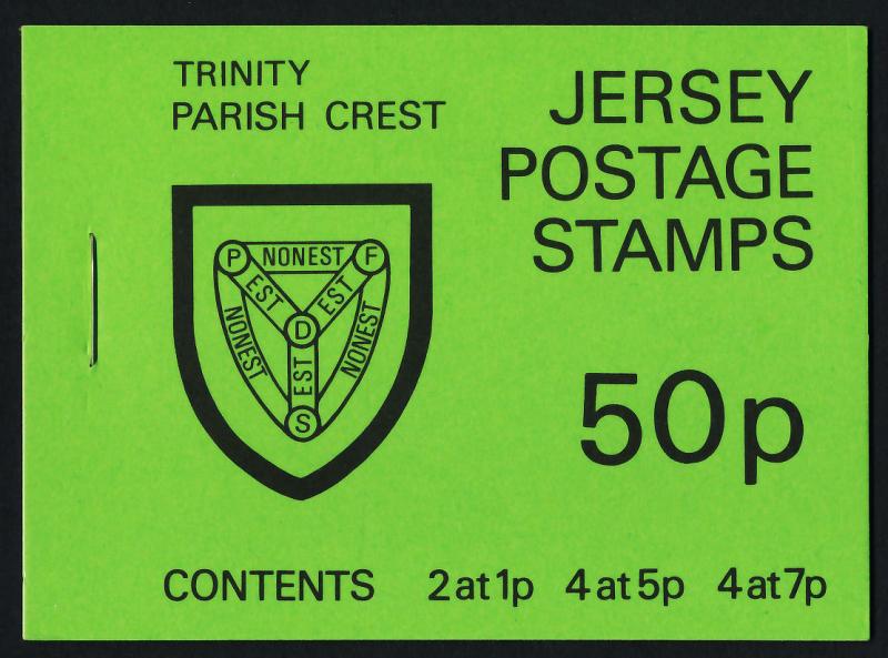 Jersey SB25 Booklet (Sc 138a,139a,141a) MNH Trinity Cover, Crests