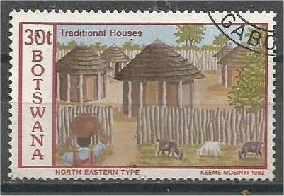 BOTSWANA, 1982, CTO 30t, Traditional Houses Scott 301