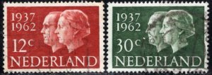 Netherlands; 1962: Sc. # 389-390: Used Cpl. Set