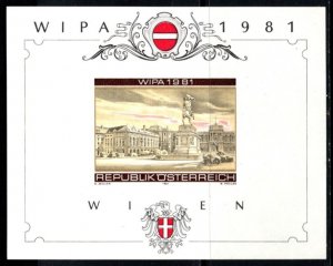 1981 Austria Scott #- B345 WIPA Philatelic Exhibition Heroes Square Vienna MNH