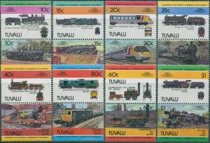 Tuvalu 1984 SG253-268 Locomotives set MNH