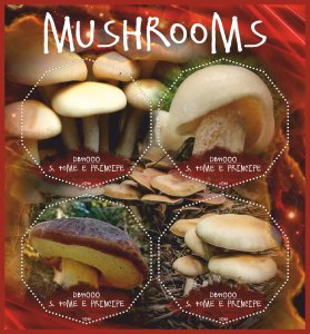 Stamps.  Mushrooms  2018 1+1 sheets perforated