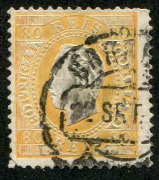 Portugal SC# 44e  King Luiz 80r Used SCV $19.00