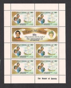 ST. VINCENT GRENADINES SC# 209 VF MNH 1981 SHEETLET/7