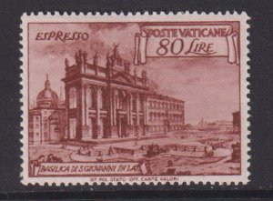 Vatican City  #E12  MH 1949  Basilica  80 l  Perf. 14