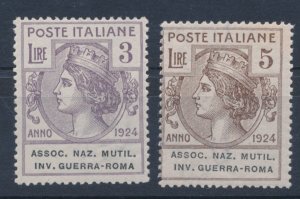 1924 Italy, Parastatal Entities, Complete set 5/12, 8 values, Associazione Nazio