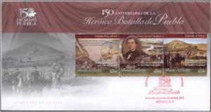 J) 2012 MEXICO, 150TH ANNIVERSARY OF THE HEROIC BATTLE OF PUEBLA, FDC