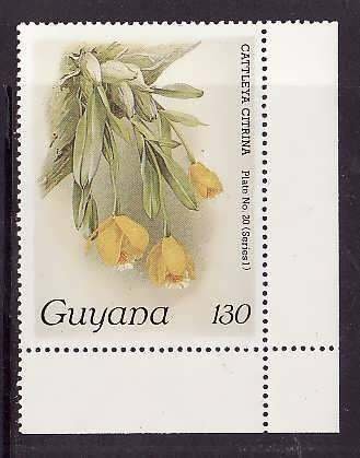 Guyana-Sc#1047a- id9-unused NH 130c-Flowers-Orchids-wmk Lotus Bud Multiple-1985-