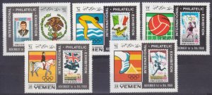 1968 Yemen Kingdom 627-631 Olympic emblem - Stamps on Stamps 10,00 €