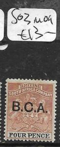 BRITISH CENTRAL AFRICA (PP1009B) BCA SURCH 4D  SG3  MOG