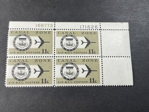 U.S.-CANAL ZONE # C49-MNH--PLATE # BLOCK OF 4-P #168773 & #171626-AIR-MAIL-1971