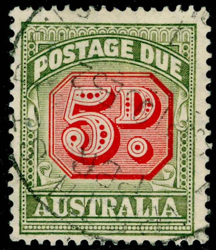 AUSTRALIA SGD124, 5d carmine & green, FINE USED.