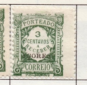 Azores 1920s Postage due  Issue Fine Mint Hinged 3c. Optd 141368