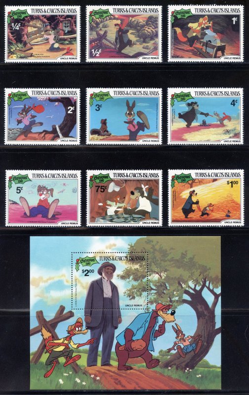 Turks and Caicos 496-505 MNH, Disney Christmas Set from 1981.